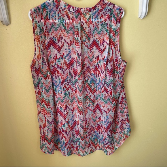 Daniel Rainn Women’s Size 1X multi colored sleeveless top - Picture 2 of 7